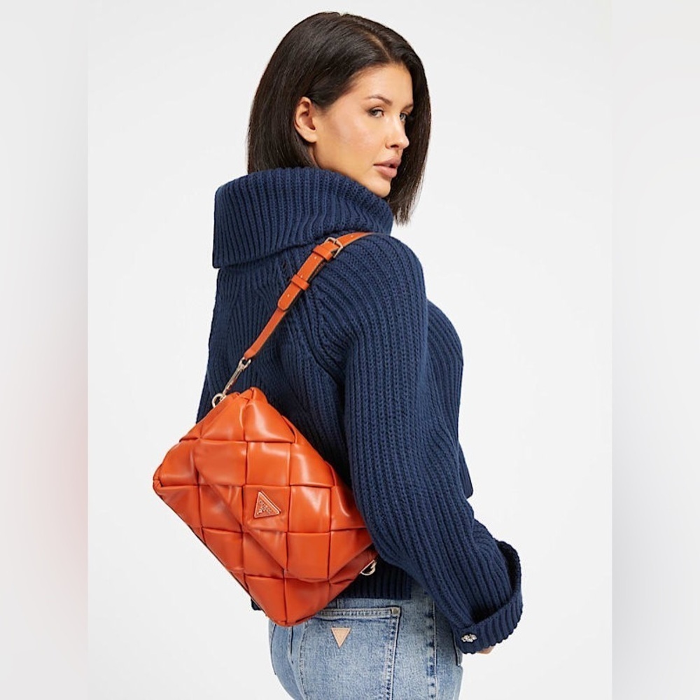 New GUESS Zaina woven shoulder bag